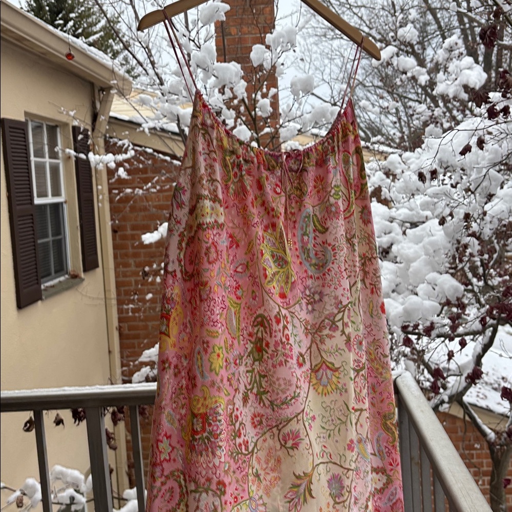 Natori Vintage y2K Luxury Slip Dress Set Matching Robe Kimono Caftan Large Pink - Picture 3 of 17